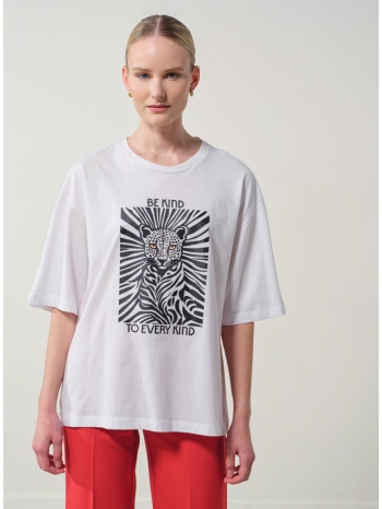 enzzo t-shirt be kind - λευκό σε προσφορά