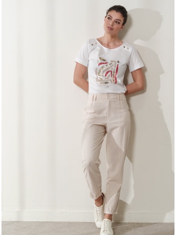 enzzo παντελόνι wyatt - βανίλια σε προσφορά