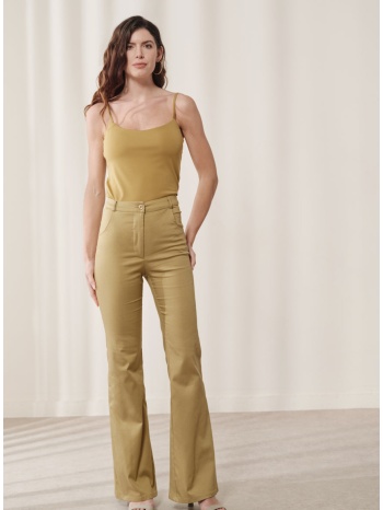 enzzo παντελόνι sylvia - olive μπεζ σε προσφορά