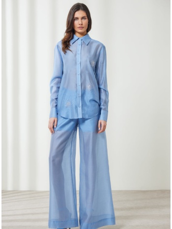 enzzo παντελόνα dante - σιέλ σε προσφορά