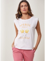 enzzo t-shirt aperol - λευκό
