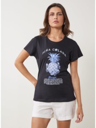 enzzo t-shirt pina - μαύρο