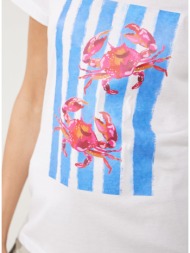 enzzo t-shirt crab - λευκό