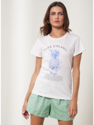 enzzo t-shirt pina - λευκό