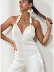 enzzo ολόσωμη φόρμα marlo - εκρού