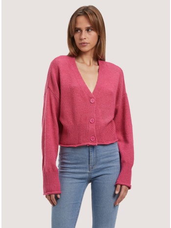 πλεκτή cropped ζακέτα με v λαιμό και κουμπιά σε προσφορά