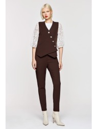 καφέ υφασμάτινο office παντελόνι