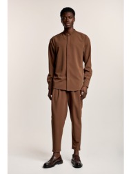 καφέ παντελόνι με πιέτες ...