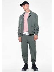 χακί παντελόνι cargo με λάστιχο στη μέση μαύρο