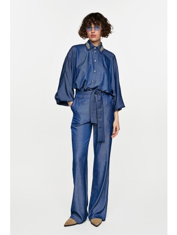 ψηλόμεση τζην παντελόνα με ζώνη