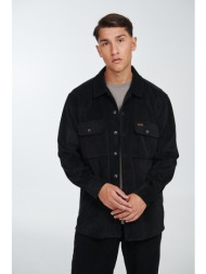 μαύρο κοτλέ πουκάμισο με τσέπες