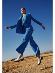 μπλέ ψηλόμεση παντελόνα wide leg