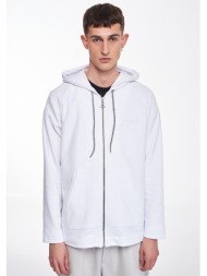 λευκή ζακέτα με κουκούλα