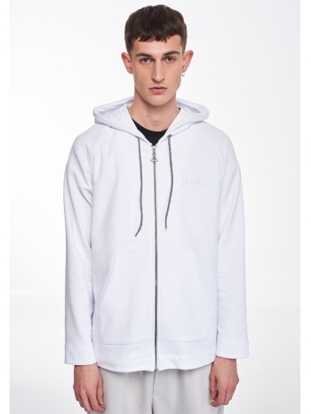 λευκή ζακέτα με κουκούλα