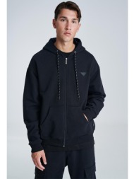 μαύρη χοντρή ζακέτα με κέντημα