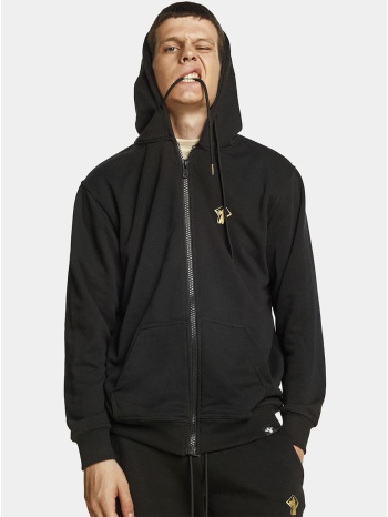 μαύρη φούτερ ζακέτα με κέντημα σε προσφορά