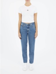 μπλέ medium wash mom fit ...