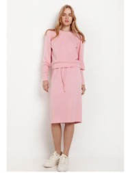 ρόζ φούτερ μίντι ψηλόμεση φούστα