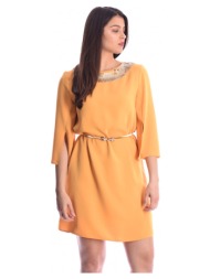 χρυσό μίνι φόρεμα με ...