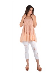 ρόζ αμάνικο με τιράντες