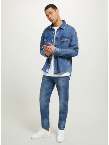 μπλέ ελαστικό τζίν balloon / loose fit