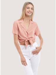ρόζ πουά cropped top με ...