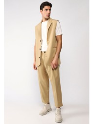 μπέζ παντελόνα με πιέτες ...