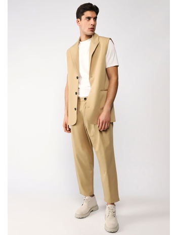 μπέζ παντελόνα με πιέτες μπέζ