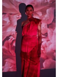 φουξ πλισέ maxi φόρεμα