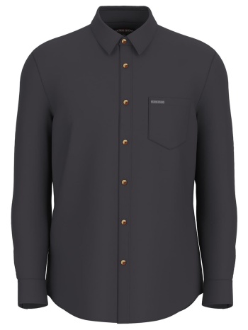 μαύρο πουκάμισο με τσέπη slim fit