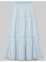 maxi light denim φούστα με λάστιχο