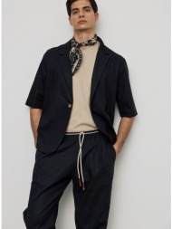 μαύρο κοντομάνικο λινό ...