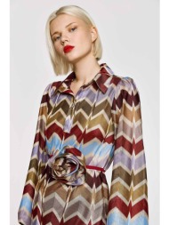 missoni μπλούζα με ζώνη και λουλούδι