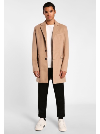 μπέζ μακρύ παλτό σε προσφορά