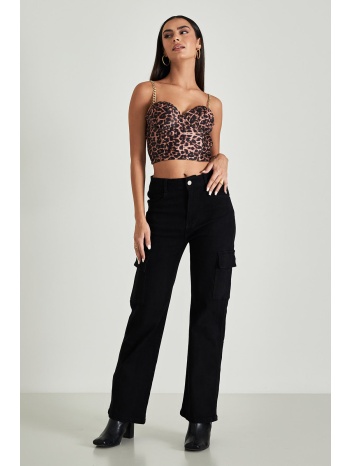 μαύρο ψηλόμεσο cargo τζιν σε προσφορά