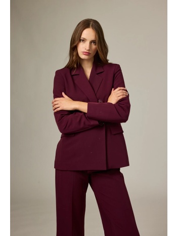 μπορντό σακάκι blazer σταυρωτό σε προσφορά