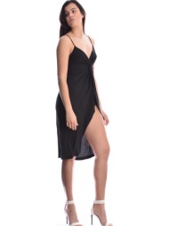 μαύρο μίντι φόρεμα με τιράντες