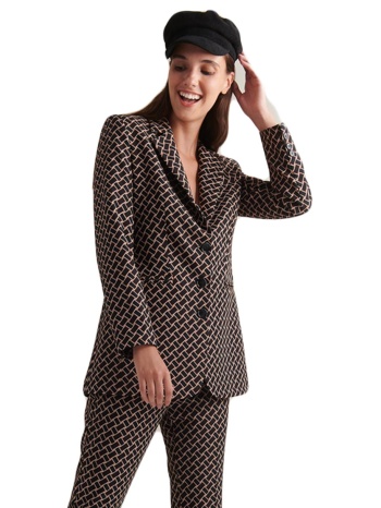 eμπριμέ / καρό μακρύ σακάκι σε προσφορά