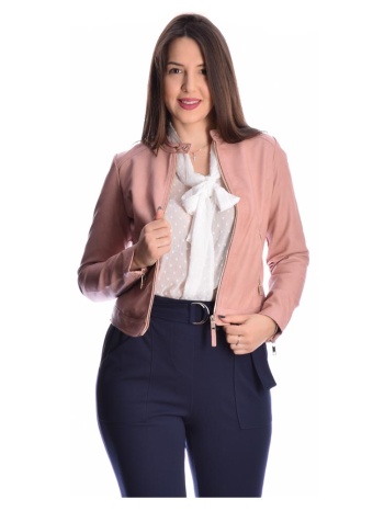 ρόζ δερματίνη τζάκετ biker σε προσφορά