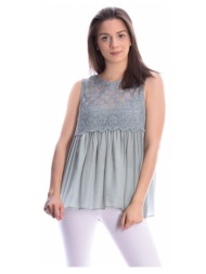 αμάνικη μπλούζα με δαντέλα