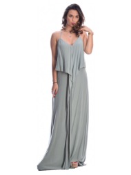 μέντα μάξι εξώπλατο φόρεμα