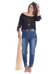 μπλέ τζίν με ξέφτια