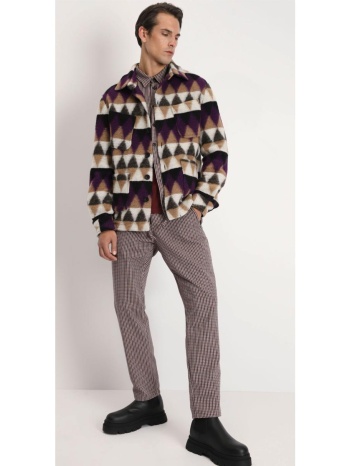 μπέζ / μαύρο μάλλινο παλτό σε προσφορά