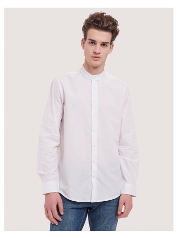 λευκό μακρυμάνικο μάο πουκάμισο