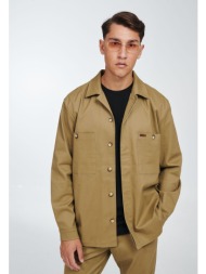 μπέζ overshirt με τσέπες