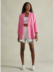 μακρύ ρόζ καλοκαιρινό σακάκι blazer