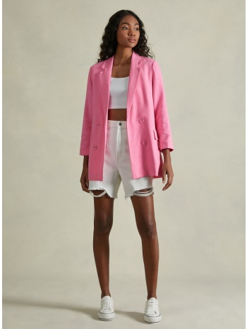 μακρύ ρόζ καλοκαιρινό σακάκι blazer