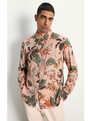 εμπριμέ μακρυμάνικο πουκάμισο