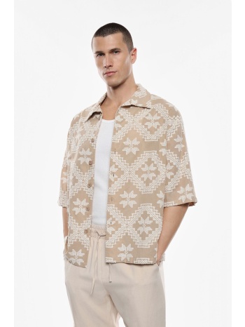 κοντομάνικο πουκάμισο με κέντημα