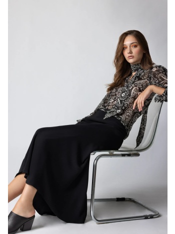 ψηλόμεση maxi φούστα με ελαστική μέση και εβαζέ στο τελείωμα